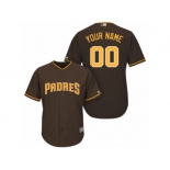 Men's Majestic San Diego Padres Customized Replica Brown Alternate Cool Base MLB Jersey