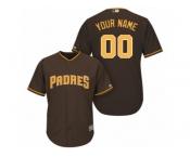 Men's Majestic San Diego Padres Customized Replica Brown Alternate Cool Base MLB Jersey