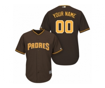 Men's Majestic San Diego Padres Customized Replica Brown Alternate Cool Base MLB Jersey