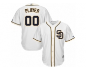 Women's Majestic San Diego Padres Customized Replica White Home Cool Base MLB Jersey