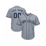 Youth Majestic San Diego Padres Customized Replica Grey Road Cool Base MLB Jersey