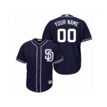 Youth Majestic San Diego Padres Customized Replica Navy Blue Alternate 1 Cool Base MLB Jersey