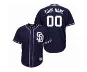 Youth Majestic San Diego Padres Customized Replica Navy Blue Alternate 1 Cool Base MLB Jersey