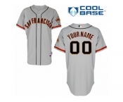 Women's Majestic San Francisco Giants Customized Replica Grey Road Cool Base MLB Jersey