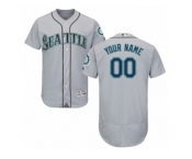 Men's Majestic Seattle Mariners Customized Grey Flexbase Authentic Collection MLB Jersey