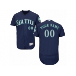 Men's Majestic Seattle Mariners Customized Navy Blue Flexbase Authentic Collection MLB Jersey