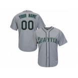 Women's Majestic Seattle Mariners Customized Replica Grey Road Cool Base MLB Jersey