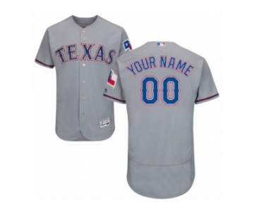 Men's Majestic Texas Rangers Customized Grey Flexbase Authentic Collection MLB Jersey