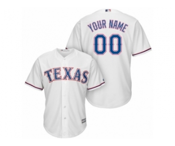 Women's Majestic Texas Rangers Customized Replica White Home Cool Base MLB Jersey