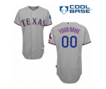 Youth Majestic Texas Rangers Customized Replica Grey Road Cool Base MLB Jersey