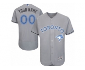 Men's Majestic Toronto Blue Jays Customized Authentic Gray 2016 Father's Day Fashion Flex Base MLB Jersey