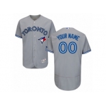 Men's Majestic Toronto Blue Jays Customized Grey Flexbase Authentic Collection MLB Jersey