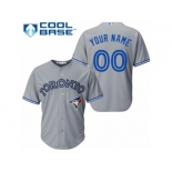 Women's Majestic Toronto Blue Jays Customized Authentic Grey Road MLB Jersey