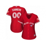 Women's Majestic Toronto Blue Jays Customized Authentic Red Canada Day MLB Jersey