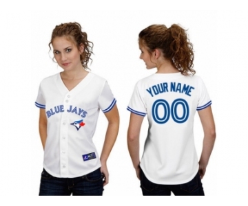 Women's Majestic Toronto Blue Jays Customized Authentic White Home MLB Jersey