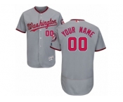 Men's Majestic Washington Nationals Customized Grey Flexbase Authentic Collection MLB Jersey