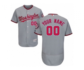 Men's Majestic Washington Nationals Customized Grey Flexbase Authentic Collection MLB Jersey