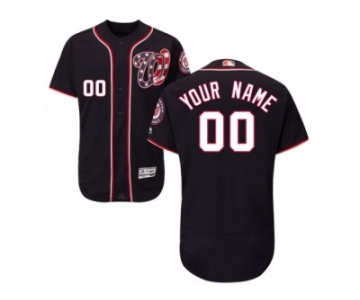 Men's Majestic Washington Nationals Customized Navy Blue Flexbase Authentic Collection MLB Jersey