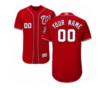 Men's Majestic Washington Nationals Customized Red Flexbase Authentic Collection MLB Jersey