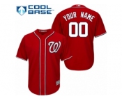 Women's Majestic Washington Nationals Customized Replica Red Alternate 1 Cool Base MLB Jersey