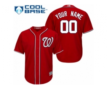 Women's Majestic Washington Nationals Customized Replica Red Alternate 1 Cool Base MLB Jersey