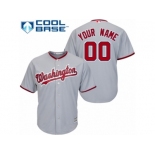 Youth Majestic Washington Nationals Customized Replica Grey Road Cool Base MLB Jersey