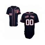 Youth Majestic Washington Nationals Customized Replica Navy Blue Alternate 2 Cool Base MLB Jersey