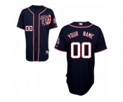 Youth Majestic Washington Nationals Customized Replica Navy Blue Alternate 2 Cool Base MLB Jersey