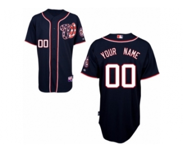 Youth Majestic Washington Nationals Customized Replica Navy Blue Alternate 2 Cool Base MLB Jersey