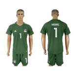 Egypt #1 Hadari Army Green Goalkeeper Soccer Country Jersey