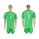 Egypt #1 Hadari Green Goalkeeper Soccer Country Jersey