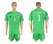 Egypt #1 Hadari Green Goalkeeper Soccer Country Jersey