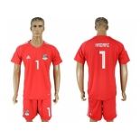 Egypt #1 Hadari Red Goalkeeper Soccer Country Jersey