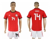 Egypt #14 Sobhi Red Home Soccer Country Jersey