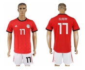 Egypt #17 Elneny Red Home Soccer Country Jersey