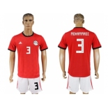 Egypt #3 Mohammadi Red Home Soccer Country Jersey