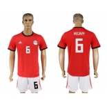 Egypt #6 Hegazy Red Home Soccer Country Jersey