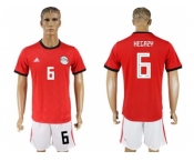 Egypt #6 Hegazy Red Home Soccer Country Jersey