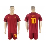 Roma #10 Totti Red Home Soccer Club Jersey