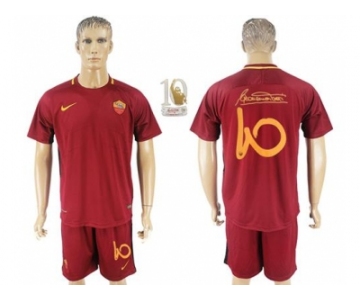 Roma #10 Totti Red Retire Soccer Club Jersey