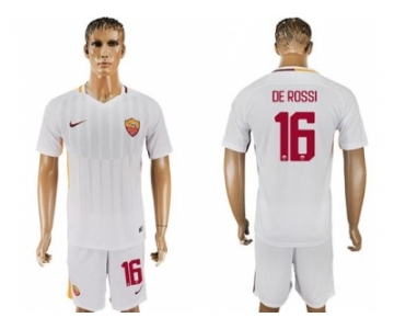 Roma #16 De Rossi Away Soccer Club Jersey