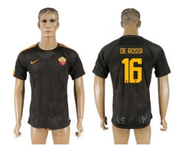 Roma #16 De Rossi Sec Away Soccer Club Jersey