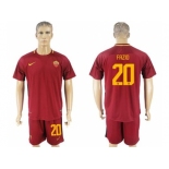 Roma #20 Fazio Red Home Soccer Club Jersey