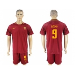 Roma #9 Dzeko Red Home Soccer Club Jersey