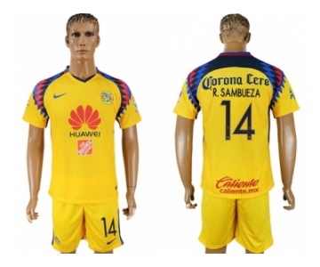 America #14 R.Sambueza Sec Away Soccer Club Jersey