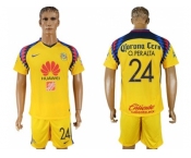 America #24 O.Peralta Sec Away Soccer Club Jersey