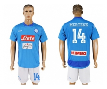 Naples #14 Mertens Blue Home Soccer Club Jersey