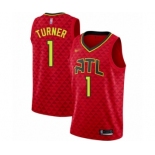 Youth Atlanta Hawks #1 Evan Turner Swingman Red Basketball Jersey Statement Edition