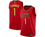 Youth Atlanta Hawks #1 Evan Turner Swingman Red Basketball Jersey Statement Edition