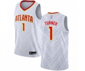 Youth Atlanta Hawks #1 Evan Turner Swingman White Basketball Jersey - Association Edition